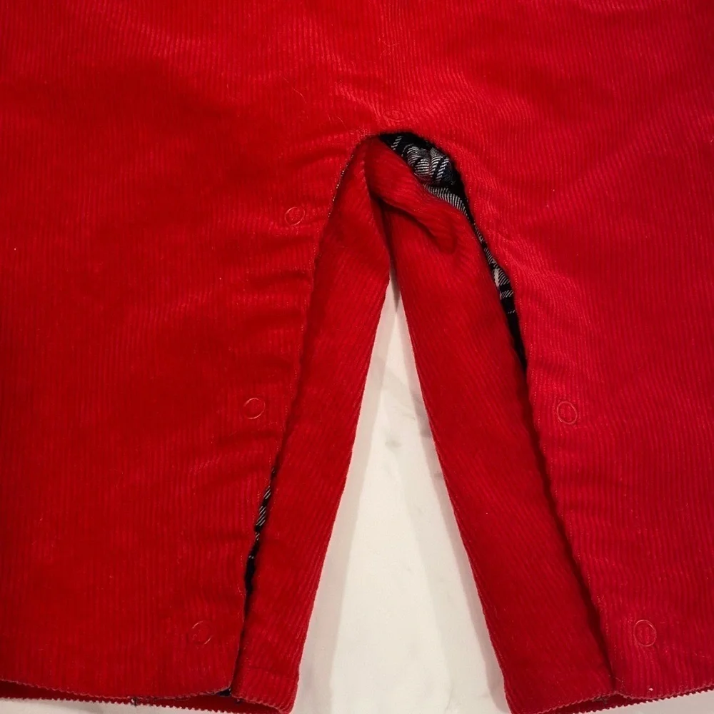 Vineyard Vines infant red corduroy overalls